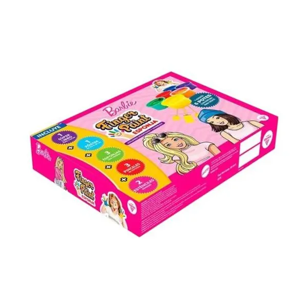 Libro para pintar finger paint con pinturas Barbie en caja 28x22x5 cm