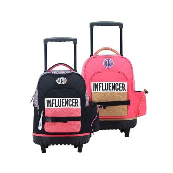 Mochila 17" con carro x unidad colores surtidos influencer
