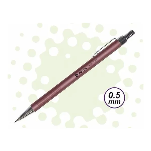 Portamina 0.5 mm metálico retractil con goma pizzin