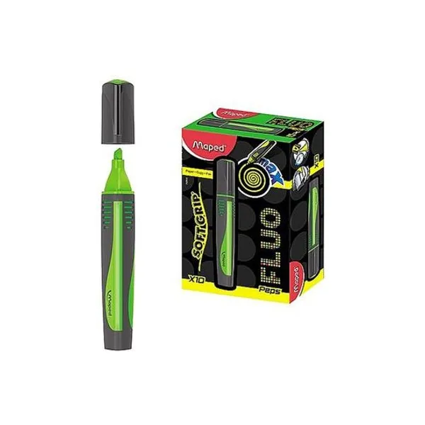 Resaltador fluo peps max verde caja x10 Maped