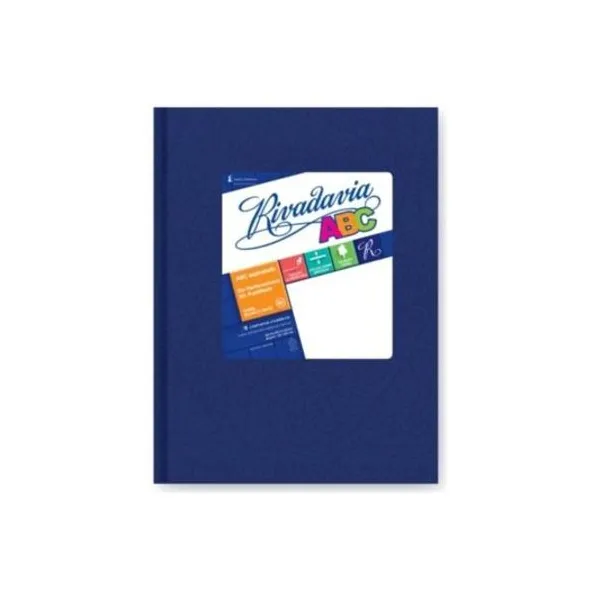 Cuaderno 19x23.5 rayado t/d abc azul 50h Rivadavia