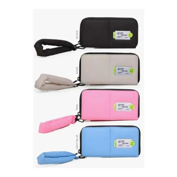 Billetera larga puffer -color motion 4 colores 21 2.5 11 cm