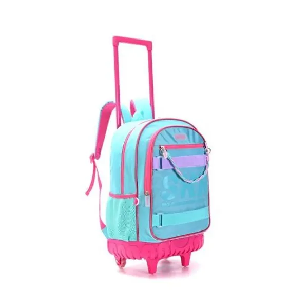 Mochila 18" con carro cromatico verde agua Skora