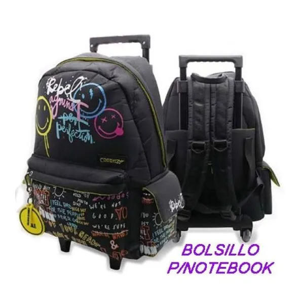 Mochila Cresko 18" con carro con llavero