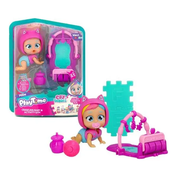 Cry babies playtime gatea & gimnasio interactivo millie 9 cm