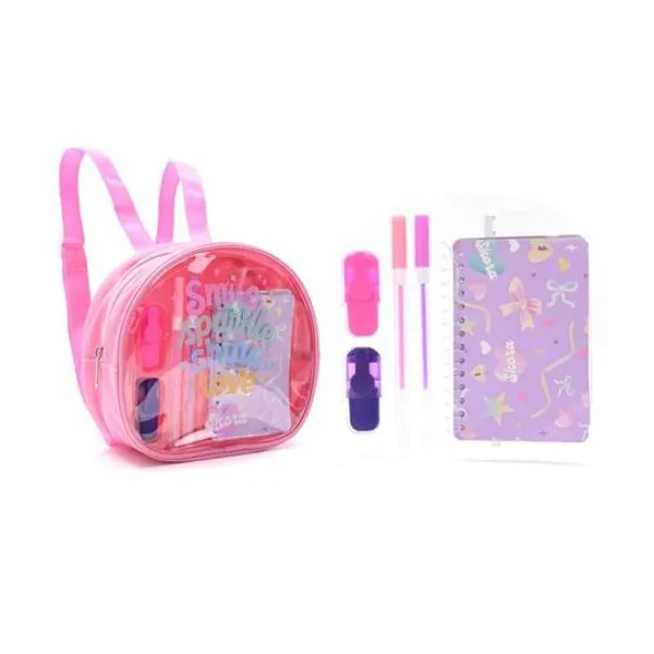 Mochila con set de útiles smile 21x8x19 cm Skora