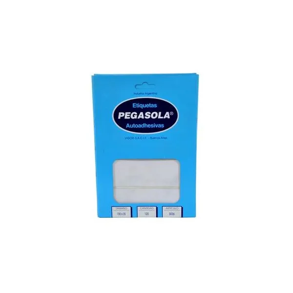 Etiquetas ueta autoadhesiva blanca 100x35 mm caja 4 unidades x30 hojas pegasola