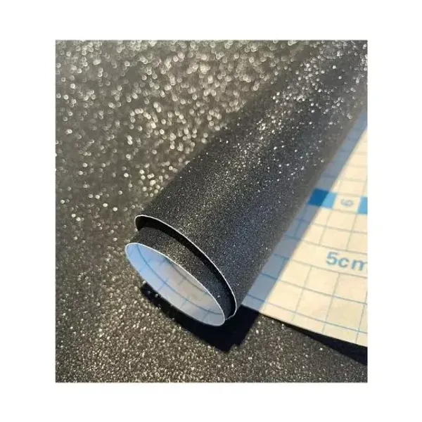 Rollo contac binder glitter negro 0,45 x2 mts
