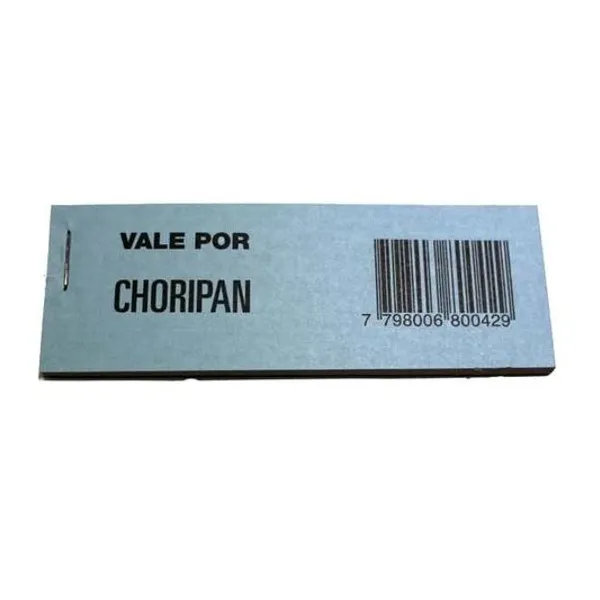 Talonario vale por choripan 11x3 cm 90 hojas