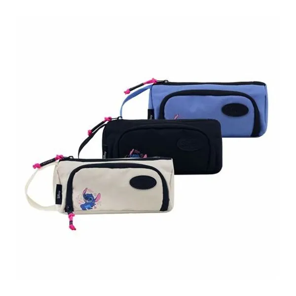 Cartuchera 2 cierres Disney Stitch 21x9x8 cm x unidad colores surtidos lsyd