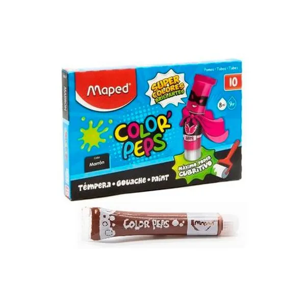 Témpera color peps marron madera 8 ml caja x10 Maped