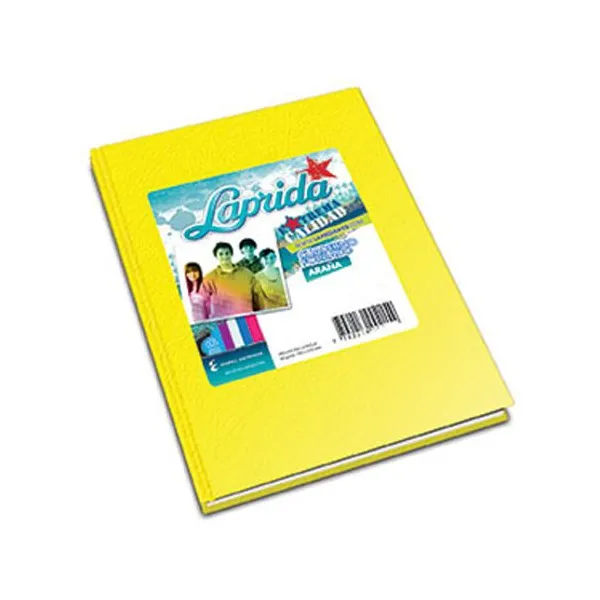 Cuaderno tapa dura Laprida forr.x 50 hs.ray. amarillo
