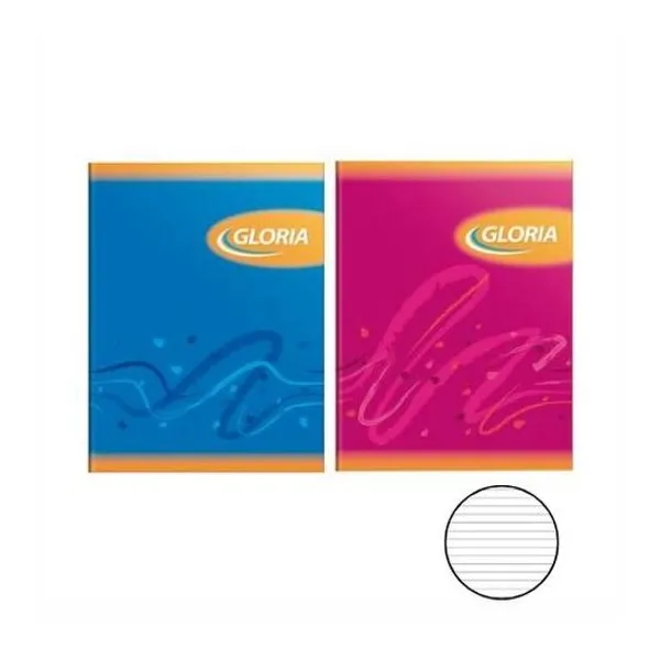Cuaderno 16x21 rayado t/f color 84h Gloria