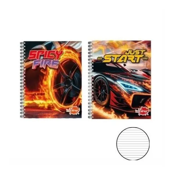 Cuaderno 16x21 cm rayado 100 hojas tapa dura con espiral auto fire x1 modelo surtido inkdrop
