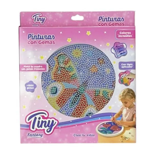 Kit de pintura con gemas 3 modelos mixeados 20 17 cm