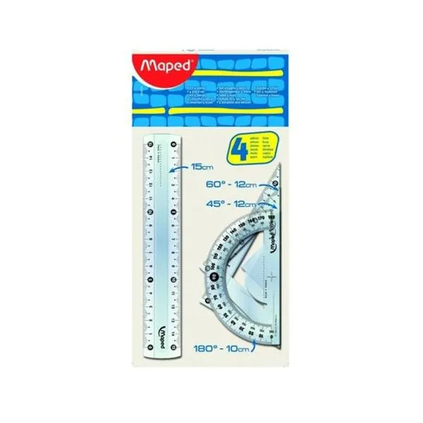 Set de geometria x4 piezas 15 cm Maped