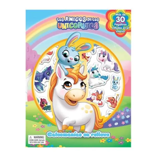 Calcomanías en relieve: los amigos de los unicornios 21 28 cm