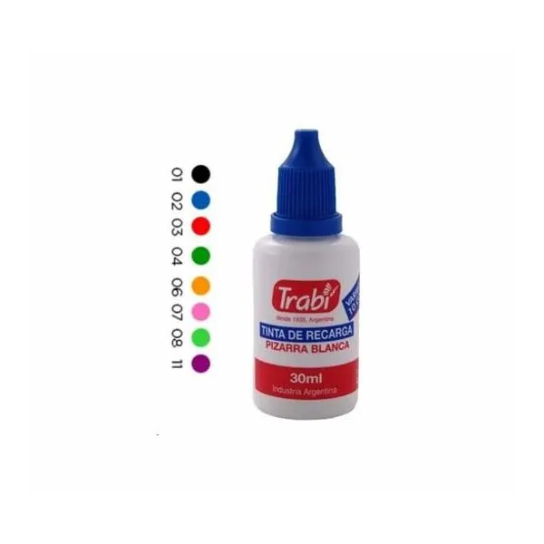 Tinta para marcador para pizarra 30cc x unidad trabi - t