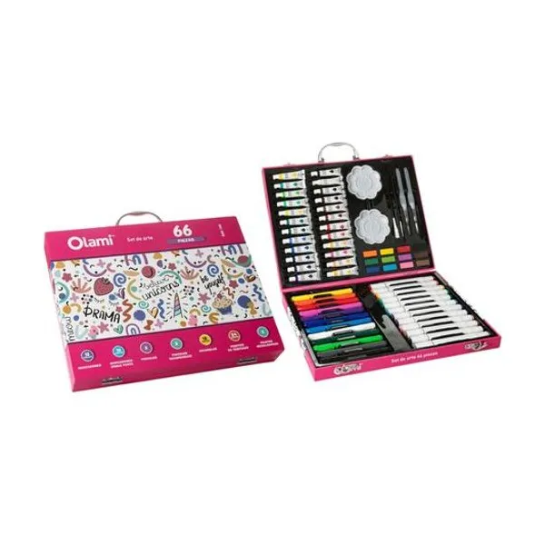 Set de Arte unicornio 66 piezas en valija 34x27x5 cm olami