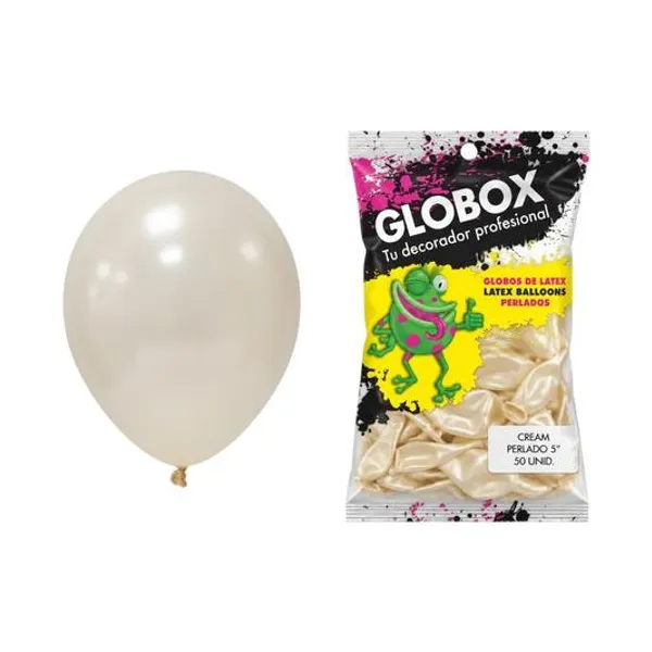 Globo 5" perlado latte cream bolsa x50 globox