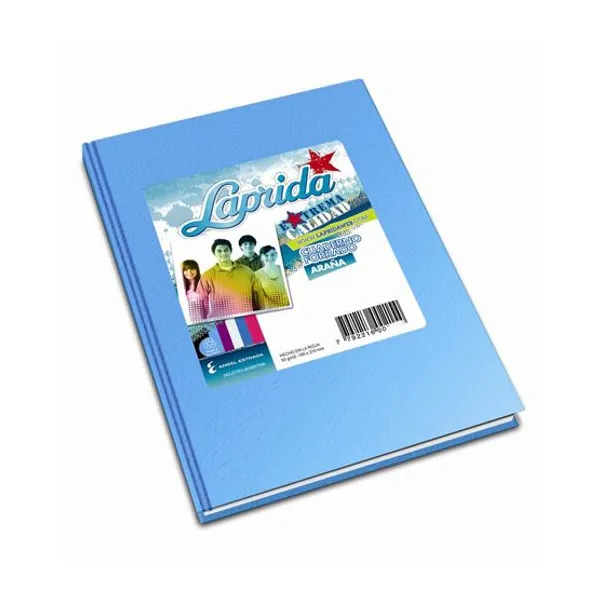 Cuaderno tapa dura Laprida forr.x 98 hs.ray. celeste