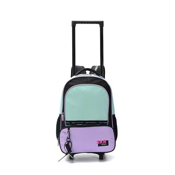 Mochila 18" con carro cromatico bicolor con llavero Skora