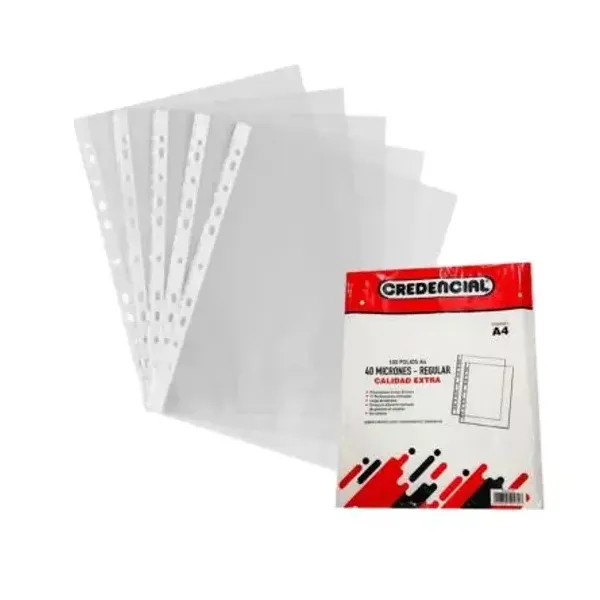 Folios credencial extra pp.tamaño a4 x100 unid.
