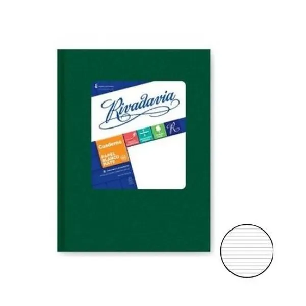 Cuaderno 16x21 rayado t/d araña verde 50h Rivadavia