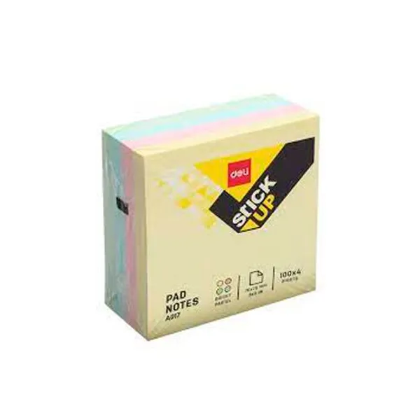 Notas adhesivas deli cubo pastel 76 x76 mmx 400 hs.4 colores