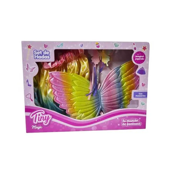Set disfraz hada pollera/alas/varita en caja 36x26x5.5 cm Tiny