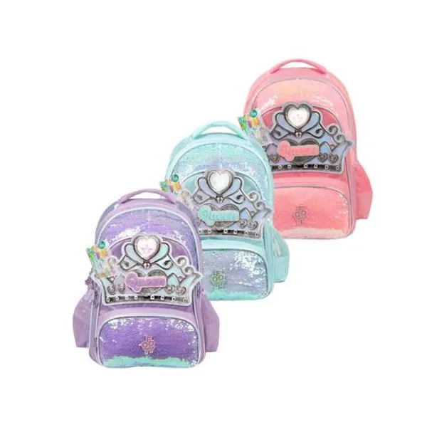 Mochila 18" espalda queen con luz led con bolígrafos x1 colores surtidos footy