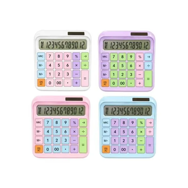 Calculadora 12 digitos pastel 13.5x4 cm x1 colores surtidos