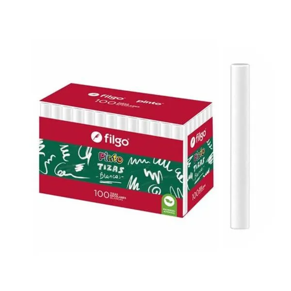 Tizas escolares Pinto blancas caja x100 Filgo - chk