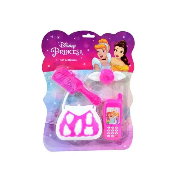 Set de belleza princesas 4 piezas en blister 21.5x28.5 cm
