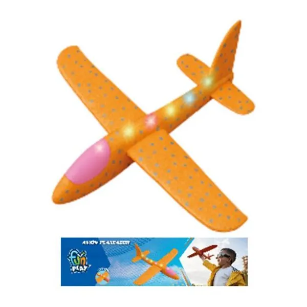 Avión planeador colores surtidos con luz fun play 50 20 cm