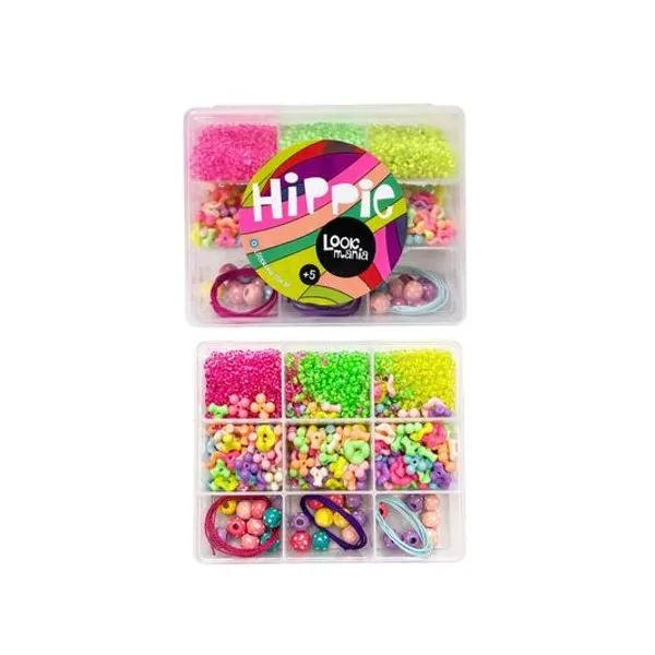 Set para armar bijou acrílico en caja 9 divisiones 10.5x13.5 cm lookmania