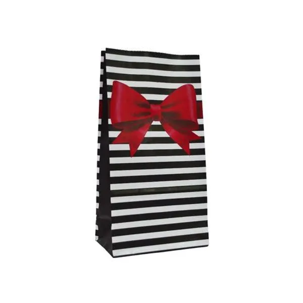 Bolsa cotillon x1 moño rojo 2.5x7x24.5 cm