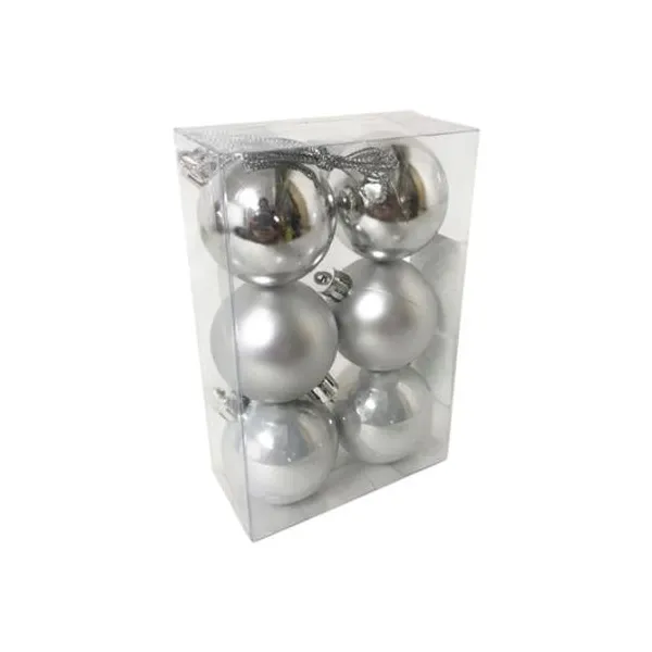 Borlas variadas plateadas 5 cm caja x6