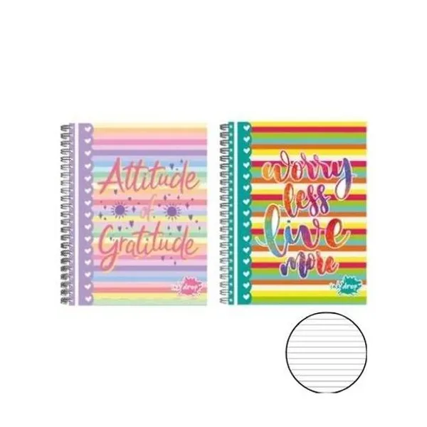 Cuaderno 16x21 cm rayado 100 hojas tapa dura con espiral line plus x1 modelos surtidos inkdrop 57246