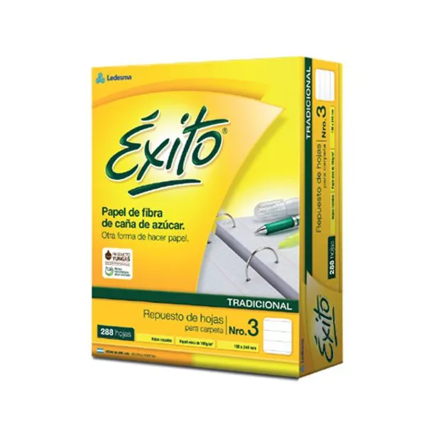 Repuesto esc.exito tamaño carta x288 hs.cuaderno
