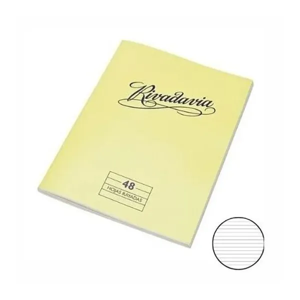 Cuaderno 16x21 rayado t/f trad. 48h Rivadavia