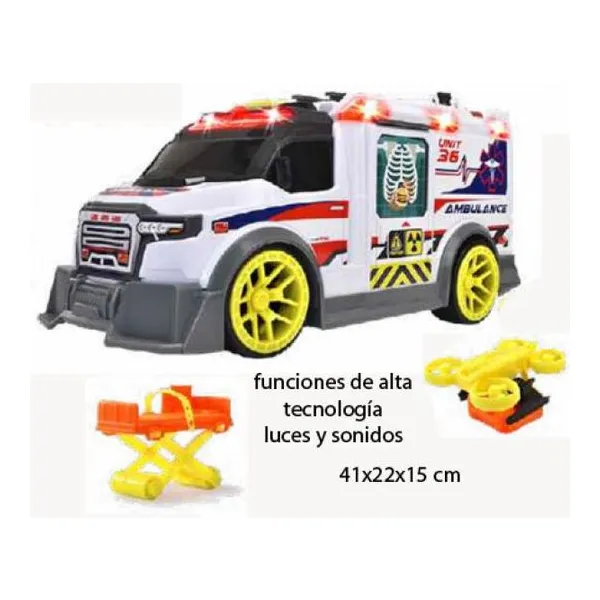 Dickie toys ambulancia efectos de luz y sonido