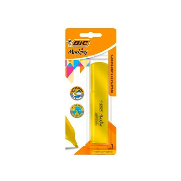 Resaltador marking high lighter text amarillo x1 BIC 82