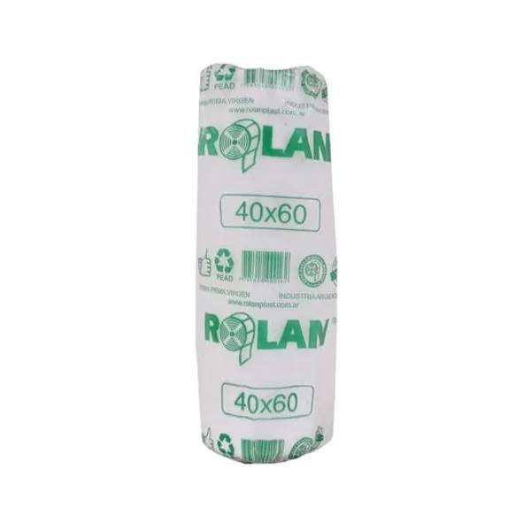 Bolsa arranque 40x60 cm rolan verde calidad 9000 bobina 750 g rolanplast