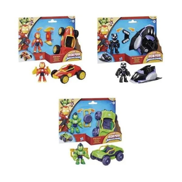 Hasbro Marvel - iron man & friends figura 7 cm articulado - figura y vehiculo