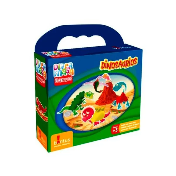 Set de masas divermasa: dinosaurios en caja 14.5x16 cm -