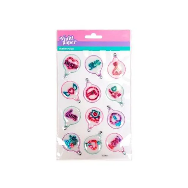 Stickers 3d lampara en blister 14x25 cm multipaper