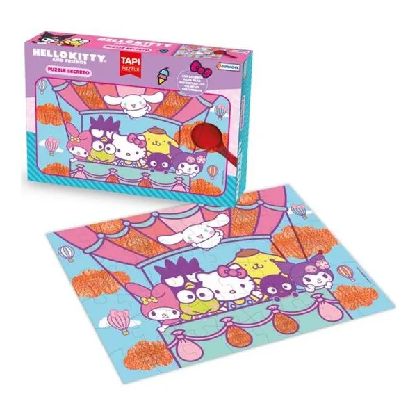 Puzzle 48 piezas con lupa hello kitty