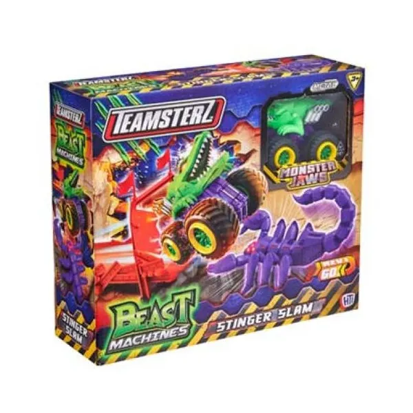 Teamsterz monster jaws pista curva + 1 vehiculo beast machines