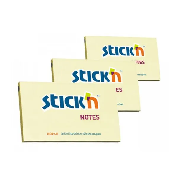 Notas adhesivas stick 76 x127 mmx 100 hs.amarillo